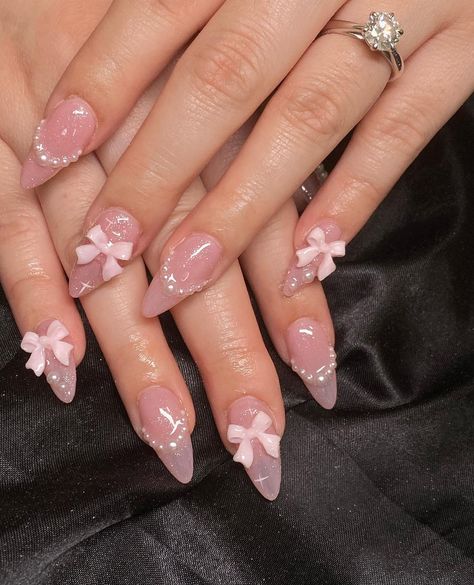 Cute Nail Inspiration Acrylic, Nails Pretty Design, Nail For Graduation, Nail Art Wedding Elegant Pink, Pink Bridesmaid Nails, Prom Pink Nails, Neutral Acrylic Nail Designs, Cute Bday Nails, 20th Birthday Nail Ideas