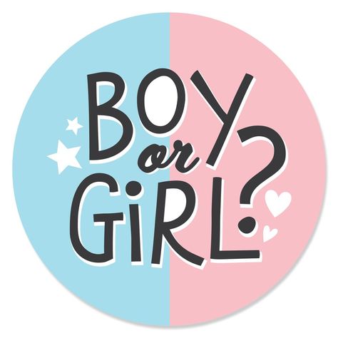 Boy Or Girl Sign, Boy Or Girl Party, Vom Avea Un Copil, Gender Reveal Cake Topper, Round Sticker Labels, Gender Reveal Games, Easy Party Decorations, Boy Gender Reveal, Girls Party Favors