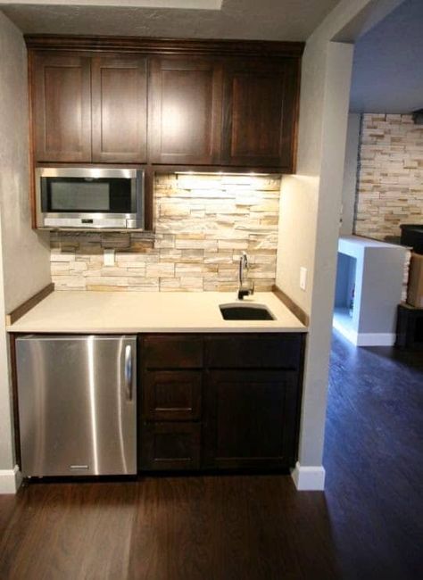 Kitchenette Ideas, Pacific Northwest Style, Basement Kitchenette, Small Kitchenette, Basement Inspiration, Basement Kitchen, Basement Apartment, Small Basements, Basement Makeover