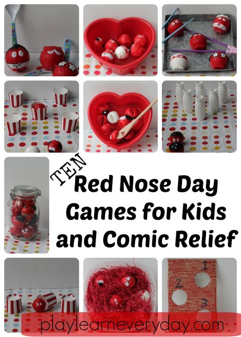 Comic Relief Activities Eyfs, Red Nose Day Activities For Toddlers, Red Nose Day Activities Eyfs, Comic Relief Ideas, Red Nose Day Activities, Spring Eyfs, Egg And Spoon Race, Monkey Puzzle, Using Chopsticks