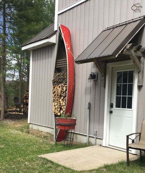 Creative Ways To Store Firewood: 7 Tips And 70 Examples - DigsDigs Firewood Storage Ideas, Store Firewood, Cabin Exteriors, Firewood Storage Indoor, Cabin Porches, Firewood Storage Outdoor, Porch Wood, Storage Outdoor, Rustic Decorating