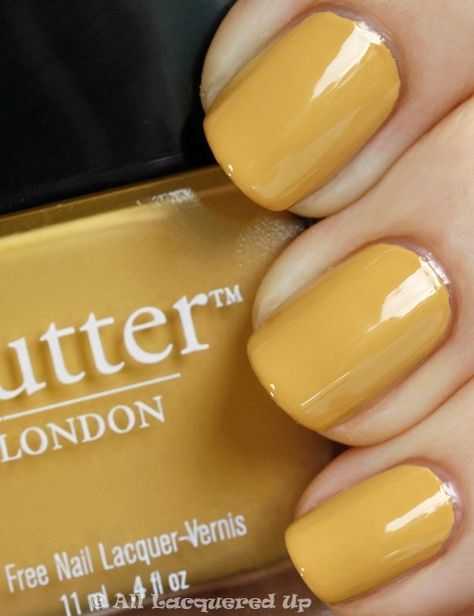 Dark Yellow Nails Fall, Mustard Nails, Mustard Yellow Nails, London Nails, Fall Nail Colors, Butter London, Yellow Nails, I Love Makeup, I Love Nails