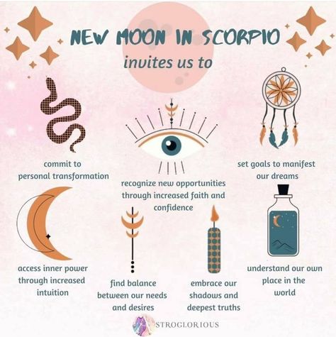 Scorpio New Moon, Types Of Witches, New Moon In Scorpio, Cosmic Witch, New Moon Ritual, Moon In Scorpio, Astrology Scorpio, Moon Ritual, Scorpio Zodiac Facts