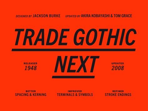 Monotype Trade Gothic Specimen by Chris Allen | Dribbble Trade Show Design, Show Design, Type Specimen, English Fonts, English Font, Paul Rand, Graphics Logo, Design Graphics, Trade Show