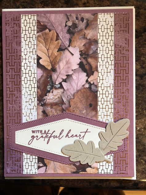 Stampin Up Sympathy Cards, Thanksgiving Cards Handmade, Designer Paper Cards, Dsp Cards, Gratitude Cards, Autumn Cards, Autumn Paper, Thanksgiving Card, Leaf Cards