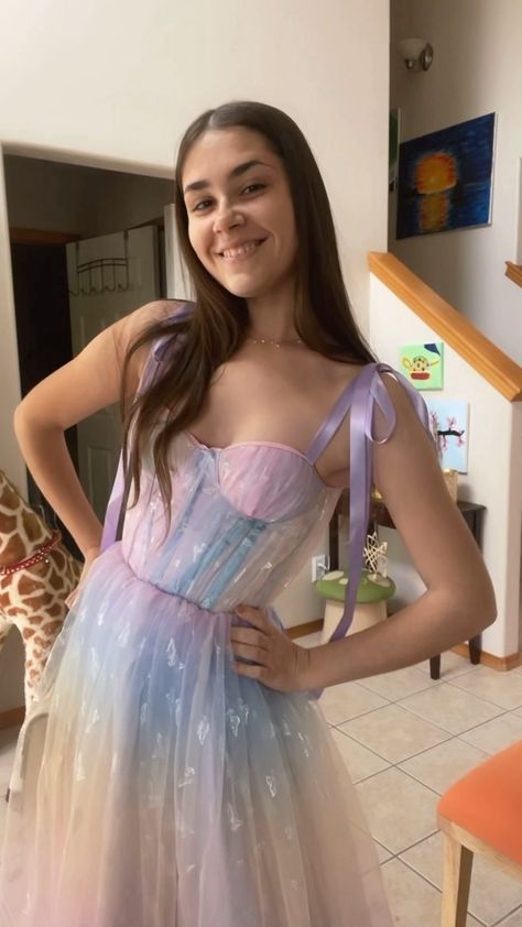 _alexandra.louise_ on Instagram: We’ve had snow where I live for THREE DAYS in a row now! I had plans to make a spring dress, so I made it anyway! The tulle on top has… Alexandra Louise, Where I Live, I Made It, Spring Dress, Three Days, Made It, The Row, Prom Dresses, Prom