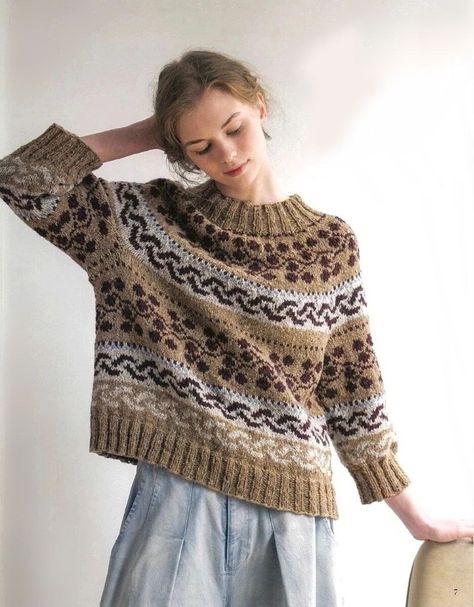 Fair Isle Knitting Patterns Free, Vintage Sweater Pattern, Norwegian Knitting, Fair Isle Knitting Patterns, Knitting Machine Patterns, Knitting Magazine, Fair Isle Knitting, Beautiful Knitting, Sweater Knitting Patterns