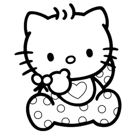 Image Hello Kitty Pumpkin, Baby Decals, Kitty Kisses, Hello Kitty Imagenes, Laptop Decal Stickers, Baby Coloring Pages, Hello Kitty Colouring Pages, Hello Kitty Baby, Pumpkin Template