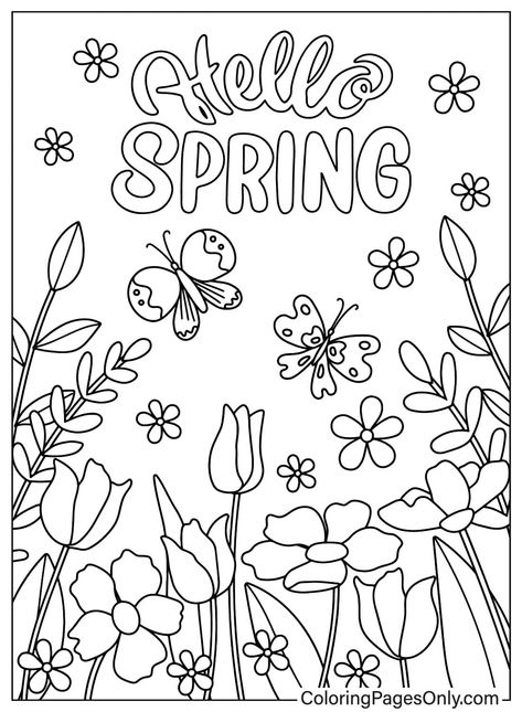 Spring Art For Kids Preschool, Spring Colouring, Spring Color Sheets, Spring Coloring Sheet, Coloring Pages Easter, Coloring Spring, Coloring Pages Spring, Spring Worksheets For Kids, Spring Flowers Printables Free