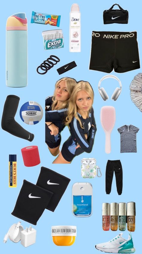 What To Wear To Volleyball Camp, Volleyball Things To Buy, Volleyball Camp Packing List, What To Have In Your Volleyball Bag, What To Wear To Volleyball, Volleyball Must Haves, Volleyball Bag Essentials List, Volleyball Needs, Volleyball Essentials