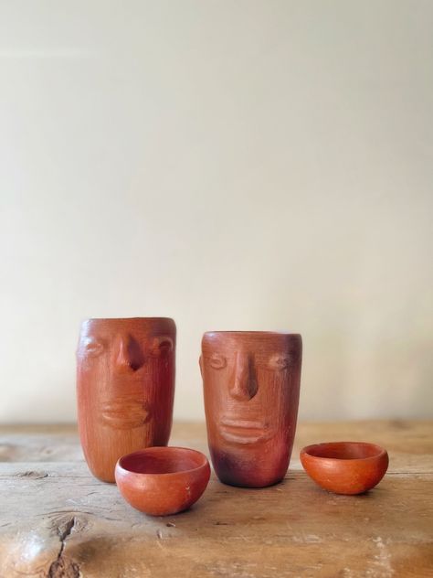 Oaxaca Ceramics, Oaxacan Pottery, Business Merch, Mezcal Cocktails, Cocktail Cup, Mexican Heritage, Clay Cup, Clay Face, Pottery Workshop