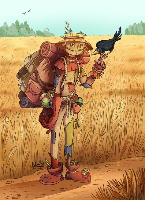 Haunted One Dnd, Scarecrow Oc, Warforged Druid, Scarecrow Drawing, Scarecrow Character, Jackdaw, Halloween Drawings, Dungeons And Dragons Characters, Dnd Art