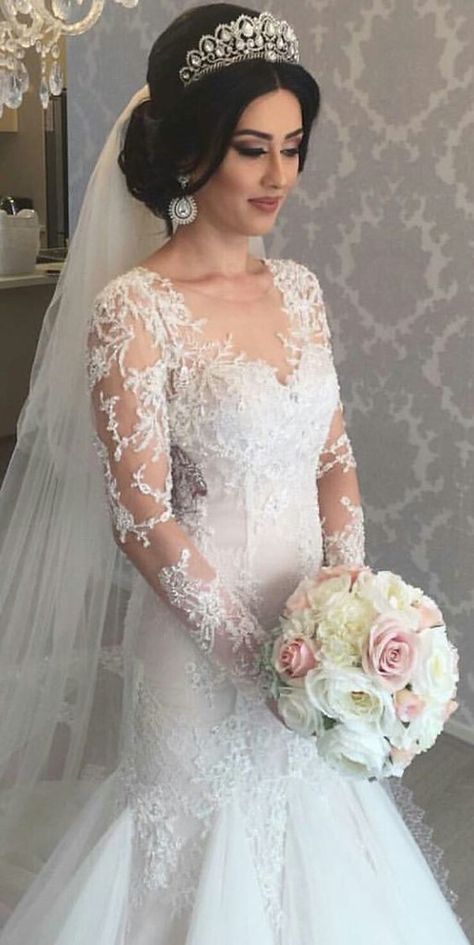 Wedding Dresses Curvy Bride, Persian Makeup, Plus Size Wedding Dresses Curvy Bride, Wedding Dresses Curvy, Mermaid Wedding Dress With Train, Christian Wedding Gowns, Dresses Curvy, Engagement Gown, Indian Bride Poses