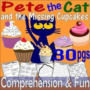 Pete the Cat Missing Cupcakes : Reading Comprehension Thematic Activity Unit Pete The Cat Missing Cupcakes Activities, Pete The Cat And The Missing Cupcakes, Homeschool Coop, Month Ideas, Pete The Cats, Flannel Friday, Reading Month, Subtraction Activities, Cat Book