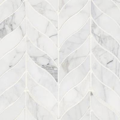 MSI Calacatta Gold Mounted 2" x 4" Marble Subway Tile in White & Reviews | Wayfair Marigold Kitchen, 1900 Kitchen, Leaf Tiles, White Bathrooms, Backsplash Bathroom Wall, Mosaic Tile Kitchen, Glass Greenhouse, Marble Subway Tiles, Honed Marble