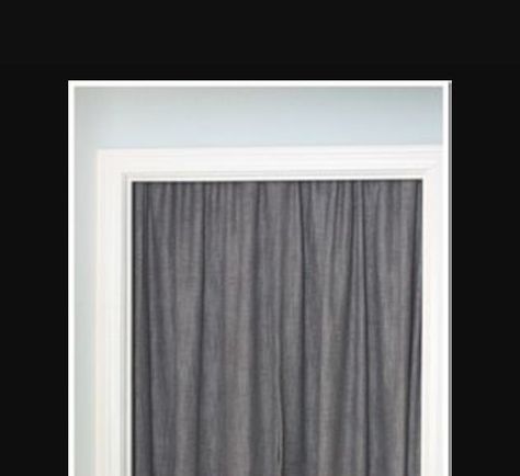 Cover unused door with tension rod and curtain to soften a room and hide the door. Cover Unused Door, Guys Office, Teal Kitchen, Silver Oak, Tension Rod, Bedroom Doors, Door Curtains, Closet Doors, Small Space Living