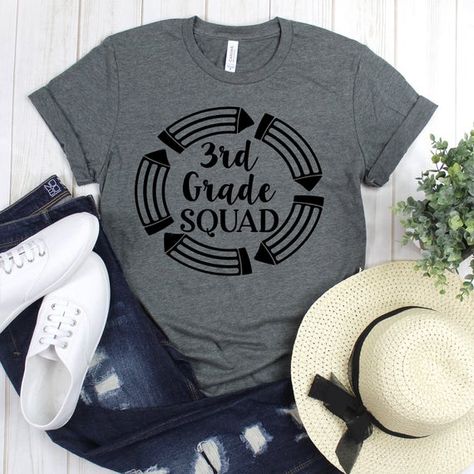 School Group Shirt - 3rd Grade Squad T Shirt #clothing #shirt #giftforteacher #teachergift #friendsshirt #funnytshirt #teacherappreciation Teacher Tee Shirts, Nana T Shirts, Family Cruise Shirts, Girls Trip Shirts, Mother Shirts, Squad Shirt, Group Shirts, Mom Life Shirt, Teacher Appreciation Gift