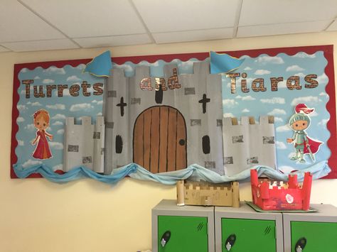 Turrets and tiaras castle classroom display                                                                                                                                                      More Castle Display Ks1, Castle Bulletin Board Ideas, Castle Bulletin Board, Knights And Castles Topic, Castle Display, Castle Classroom, Castles Topic, Knights And Castles, Classroom Display Boards