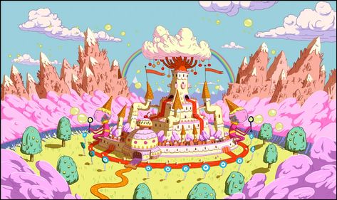 Princess Bubblegum's castle | Adventure Time Fanon Wiki | Fandom Adventure Time Background, Adventure Time Poster, Adventure Time Princesses, Candy Castle, Land Of Ooo, Lumpy Space, Lumpy Space Princess, Adventure Time Wallpaper, Adventure Time Cartoon