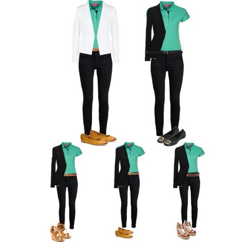 Now I have an idea how to wear friking teal/mint polo shirt Polo Outfits For Women Work, Styling Polo Shirts Women Work, Teal Shirt Outfit Women, Work Polo Shirt Outfit Women, Teal Shirt Outfit, Polo Outfits For Women, Polo Outfits, Work Polo Shirts, I Have An Idea