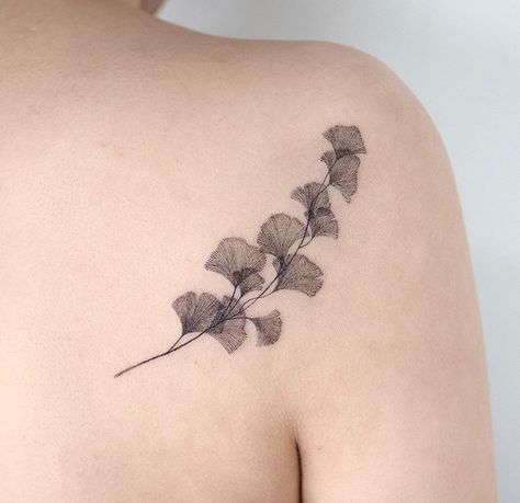 Ginkgo biloba leaf Ginkgo Branch Tattoo, Resilience Tattoo, Fern Tattoo, Muster Tattoos, Gold Tattoo, Lily Tattoo, Botanical Tattoo, Thigh Tattoos Women, Line Art Tattoos