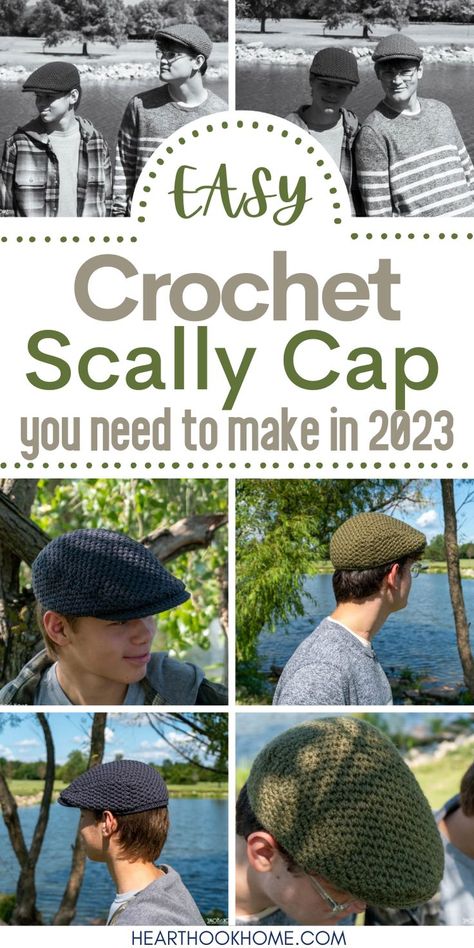 Make a special accessory for the golfer in your life with this simple and free Scally Cap crochet pattern. Free Crochet Pattern Christmas, Cap Crochet Pattern, Crochet Ear Warmer Free Pattern, Crochet Fingerless Gloves Free Pattern, Scally Cap, Cap Crochet, Crochet Pattern Christmas, Crochet Men, Pola Amigurumi