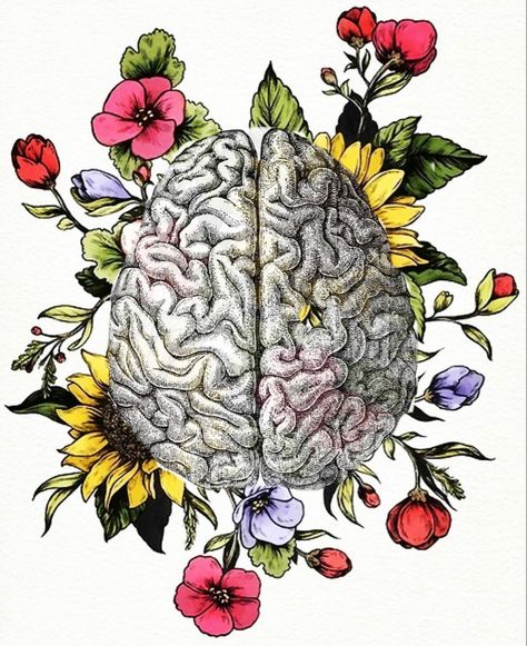 Brain Doodle, Brain Painting, Tattoos Inspo, Brain Art, Doodle Ideas, Naturopathic Doctor, Medical Illustration, Human Brain, Crafts Projects