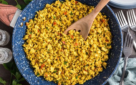 Tofu Bhurji Scramble | Food Revolution Network Tofu Bhurji, Alfalfa Sprouts, Radish Salad, Tofu Scramble, Ground Turmeric, Healthy Brain, Bean Curd, Sustainable Food, Indian Spices