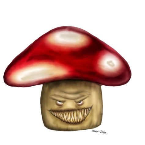 I was tryna draw a cute lil mushroom but idk what happened 😂 Angry Mushroom, What Happened, Stuffed Mushrooms, Disney Princess, Disney Characters, Fictional Characters, Art