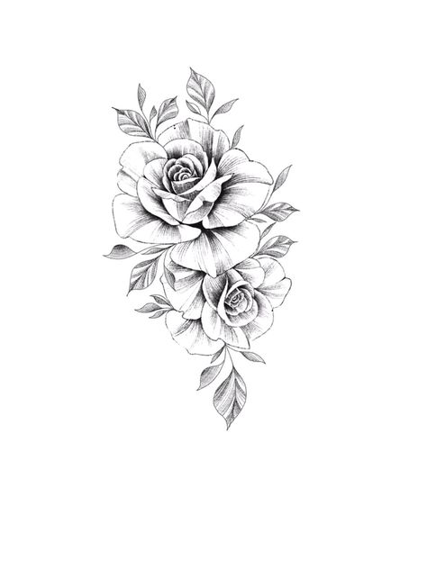 Rose Tattoo Stencil, Rose Drawing Tattoo, Rose Tattoos For Women, Cat Tattoos, Inspiration Tattoos, Floral Tattoo Sleeve, Tiny Tattoo, Floral Tattoo Design, Shoulder Tattoos For Women