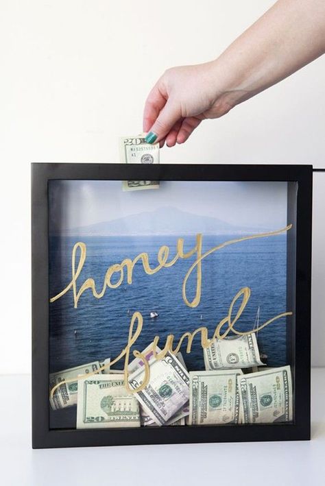 Adorable DIY to have at your wedding so your guests can help fund your honeymoon. Rustic Wedding Decorations, Honeymoon Fund, Diy Wedding Decorations, Romantic Weddings, Here Comes The Bride, Simple Weddings, Wedding Tips, Entertainment Center, Wedding Bells