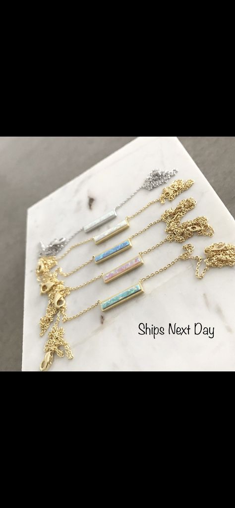 Opal Bar Necklace, Bar Pendant Necklace, October Birthday, Synthetic Opal, Bar Pendant, Wedding Jewellery Necklace, Opal Necklace, October Birth Stone, White Opal