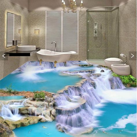 US $17.40 / Квадратный метр beibehang Custom floor affixed room Lotte bathroom 3D abstract fantasy wallpaper wallpaper 3D floor wall floor high-definition w 3d Floor Art, Stone Floor Bathroom, Disney Wall Decor, 3d Flooring, Ios 7 Wallpaper, Floor Murals, Classic Tile, Floor Wallpaper, Stone Bathroom