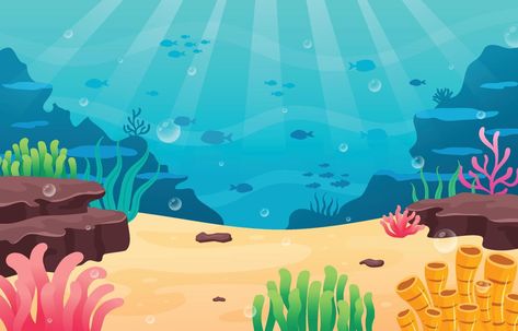 Cartoon Ocean Background, Sea Cartoon Background, Ocean Cartoon, Ocean Vector, Cartoon Ocean, 555 Wallpaper, Background Sea, Ocean Scenery, Ocean Clipart