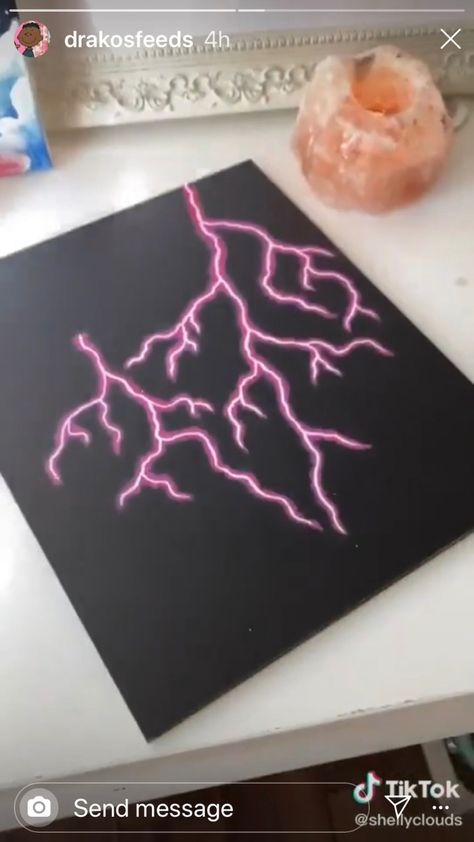 Canvas Neon Painting, What To Draw On A Black Canvas, Black Neon Painting, Night Changes Drawing, Things To Draw On A Black Canvas, Simple Black Canvas Paintings, Led Painting Canvases, Black Canvas Ideas Easy, Mini Black Canvas Art