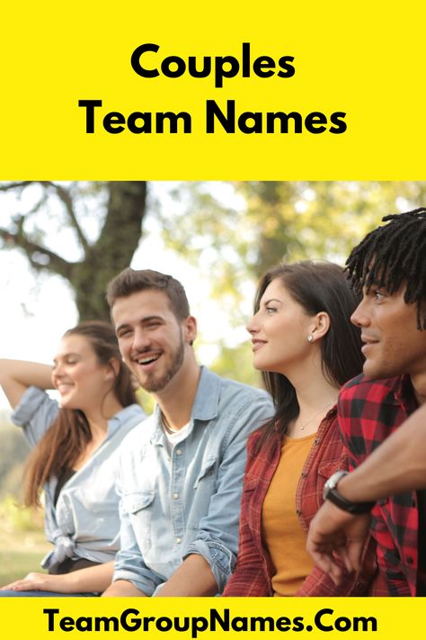 Couples Team Names Couple Group Chat Names, Life360 Group Names For Couples, Life 360 Circle Names, Beer Olympics Teams, Best Group Names, Fun Team Names, Running Team Names, Couples Ministry, Crossfit Couple