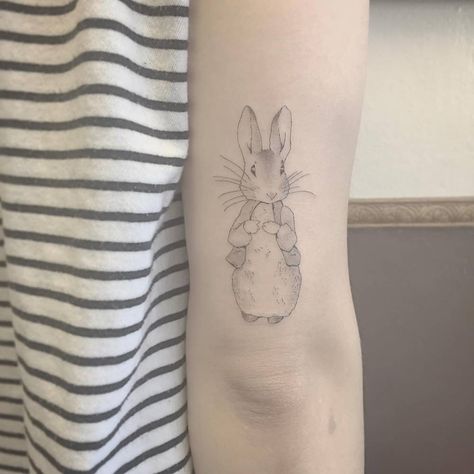 Peter Rabbit Tattoos, Rabbit Tattoo, Vegan Tattoo, Single Needle Tattoo, Bunny Tattoos, Rabbit Tattoos, Temporary Tattoo Designs, Tattoos Gallery, Fine Line Tattoos