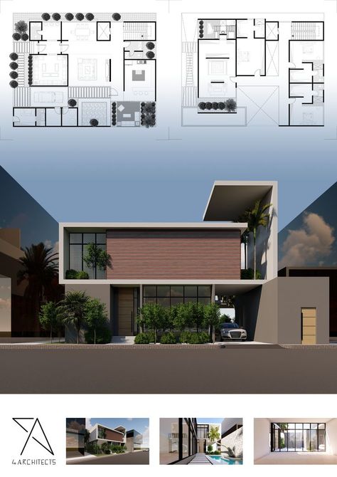 50sqm House Design, Dröm Hus Planer, Modern Bungalow House Plans, Church Building Design, Modern Villa Design, Architectural Floor Plans, Casas The Sims 4, Architectural Design House Plans, Modern House Facades