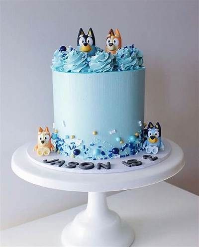 Bluey tv birthday party cake topper in 2021 | Party cakes, Cake ... Bluey Birthday Modern, Easy Bluey Cake Ideas, Bluey 4th Birthday Cake, Bluey Cake And Cupcakes, Bingo And Bluey Birthday Cake, Small Bluey Cake, Bluey Party Cake, Easy Bluey Birthday Cake, Bluey Bday Cake