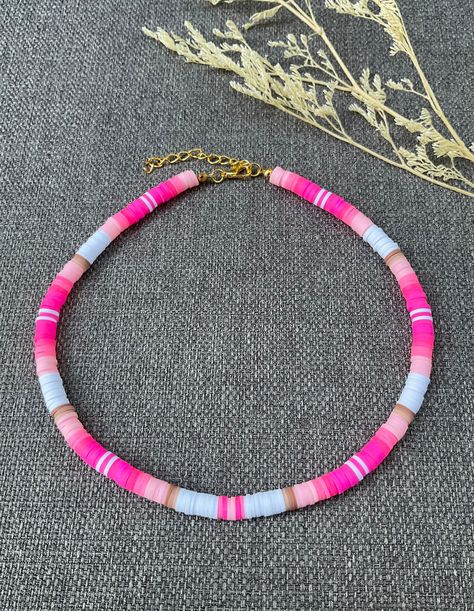 This necklace is handmade to last, with a nice colorful pattern, perfect for the summer (or any time of the year, really)! This choker necklace gives bohemian-style vibes to your look. Each boho-style necklace was created with 6 mm clay polymer discs, stainless steel-look lobster clasp, and 2 inch extender chain. I'm offering this necklace in seven different lengths. If you are interested in a different length or colors, please message me! My business thrives on Customer Satisfaction Please do not hesitate to reach me in case there is something wrong with your purchase. I will try my best to make it right for you. Thank you for shopping JGBestBeadedJewelry! Polymer Beads Necklace, Polymer Clay Beaded Necklace, Necklace Clay, Clay Bead Necklace, Homemade Bracelets, Boho Style Necklaces, Jewelry Colorful, Polymer Beads, Colorful Necklace