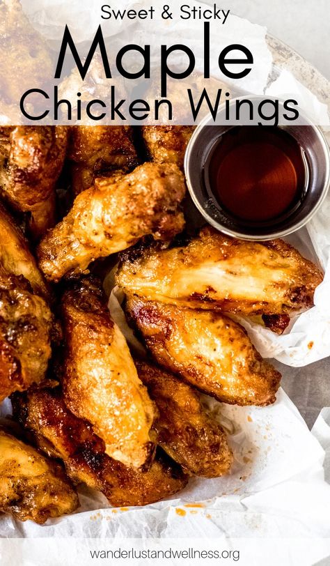 If you like sweet and spicy chicken wing recipes, then you will love these chicken wings with maple syrup. These wings still have that traditional buffalo flavor with a hint of sweetness thanks to the maple syrup. This might sound like an odd combination, but trust me when I tell you that it is one of my favorite chicken wing flavors! #chickenwingrecipes #maplechickenwings #partyapps #gamedayapps Gluten Free Chicken Wings, Disco Fries, Spicy Chicken Wings Recipe, Oven Chicken Wings, Chicken Wing Recipe, Maple Chicken, Tailgate Recipes, Man Recipes, Frozen Chicken Wings