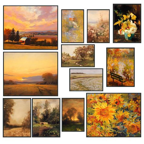 PRICES MAY VARY. Package including 12PCS Autumn French Country Eclectic Posters that designed to decorate your fall and autumn room, dorm, office. Each poster is printed on high-quality 250gsm cardstock with vibrant and fade-resistant inks. This ensures that the posters remain in excellent condition for a long time. This poster set have 3pcs 8x10 inches, 4pcs 5x7 inches, 5pcs 4x6 inches in size, and easy to install them on any flat surface without damaging the walls. You can also use frames or c French Country Eclectic, Autumn Bedroom Decor, Vintage French Farmhouse, Country Fall Decor, Aesthetic Fall Decor, French Country Wall Art, Autumn Room, Eclectic Farmhouse, Poster For Living Room