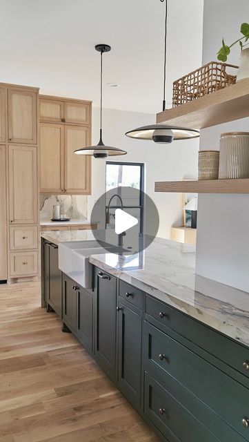 BuildTX Solutions on Instagram: "Green hues and white oak tones ✨ undeniably crafting the perfect atmosphere! 🧡 Why not organize a family dinner with friends and soak in this view for everyone’s delight? even if you’re not a frequent chef like us, any excuse is absolutely perfect to step into this kitchen!. 🥂

Isn’t the walk-in pantry everyone’s favorite, just like ours? 💚" Porcelain Countertops, Sunset Drive, Stunning Kitchens, Green Hues, Dinner With Friends, Kitchen Remodel Idea, Custom Kitchen, Walk In Pantry, Remodel Ideas