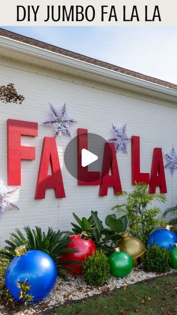 Greg Navage on Instagram: "Sing it loud with this jumbo FA LA LA display. Also good for sending messages to your HOA 👊

**Comment Falala and we’ll send you the link for free printable 40” and 46” letter templates!**

 #christmas #christmas2023 #christmascrafts #christmasdiy #diychristmas #christmasiscoming #holidaycrafts #christmasdecor #christmasdecorating #christmasdecorations

Video Description: how to make jumbo letters from foam, foam Christmas decorations, outdoor Christmas decorations, how to make a falala sign, Christmas decorations diy ideas" Foam Christmas Decorations, Diy Outdoor Christmas Decor, Jumbo Letters, Christmas Decorations Outdoor, Christmas Decorations Diy, Foam Letters, Pool Noodles, Diy Holiday Decor, Christmas Is Coming