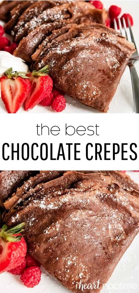 Chocolate Crepes Recipe, Crêpe Recipe, Crepe Bar, Decadent Dinner, Sweet Crepes Recipe, Breaking Fast, Chocolate Crepes, Crepes Recipe, Sweet Crepes