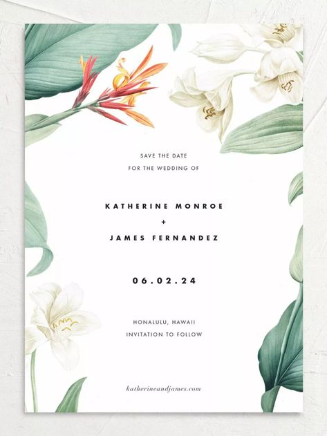 Sabe The Date, Tropical Greenery, Wedding Planner App, Hawaii Destination Wedding, Tropical Wedding Invitations, European Wedding, Bali Wedding, Melbourne Wedding, Beach Destination Wedding