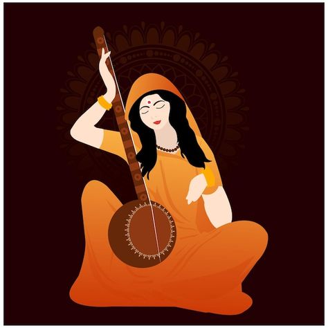 Vector meera bai mira bai indian hindu m... | Premium Vector #Freepik #vector #women-saree #indian-god #hindu-god #indian-lady Mira Bai, Meera Bai, V Logo Design, Wallpapers Posters, Posters Quotes, Celebration Images, Geometric Logo Design, Social Media Art, Geometric Logo