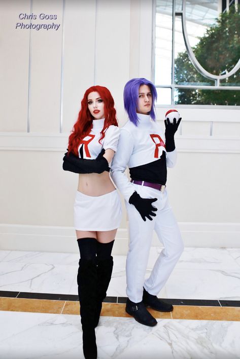 Team Rocket Costume, Team Rocket Cosplay, Jessie And James, Halloween Duos, Couples Cosplay, Team Costumes, Halloween Coustumes, Superhero Cosplay, Matching Costumes