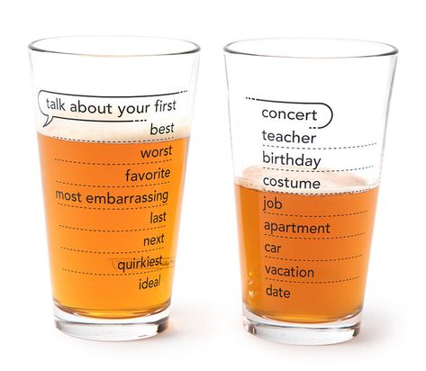 Talking Pints – Conversation Starter Topics Glassware College Graduation Gifts, First Dates, Geek Gifts, Beer Mugs, Creative Home Decor, Conversation Starters, Holiday Entertaining, Best Beer, Unusual Gifts