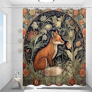 Forest Shower Curtain, Vintage Shower Curtain, Animal Shower Curtain, Toilet Decor, Rustic Bathroom Vanities, William Morris Art, Sleeping Room, Types Of Curtains, Victorian Cottage